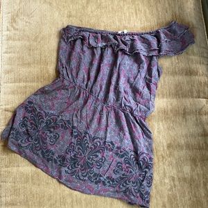 Boho Free People over one shoulder shirt